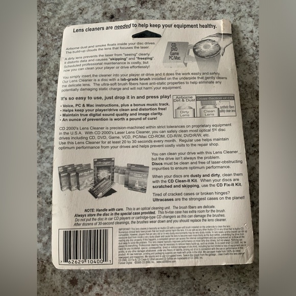 CD 2000 Laser Lens Cleaner for Disc Drives CD DVD GAME PC/MAC Anti-Static - Picture 4 of 6